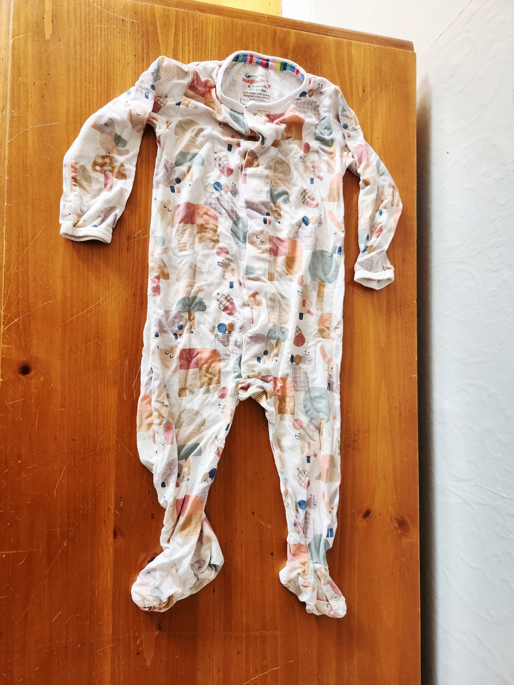 Magnetic Me 6-9 Month Bamboo Animal Print Footie